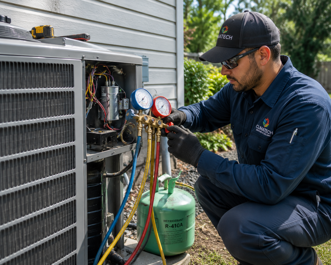 HVAC technician on the job
